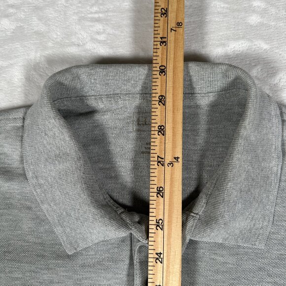 L.L. Bean Polo Shirt Men Size M Gray Short Sleeve 100% Cotton Single Pocket - Picture 6 of 9